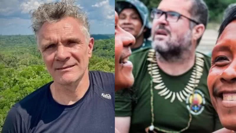 Jornalista britânico Dom Phillips e do indigenista brasileiro Bruno Pereira na floresta amazônica - Divulgação/ TV Globo