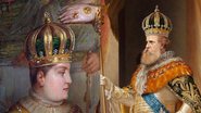 Dom Pedro II e I ostentando as coroas listadas no artigo - Domínio Público / Museu Imperial