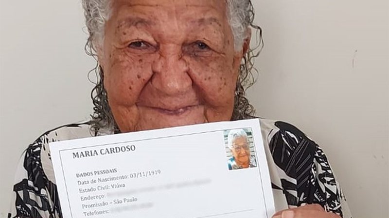 A aposentada Dona Maria Cardoso tem 101 anos - G1/Pâmela Cristina Matias Gomes/Arquivo pessoal