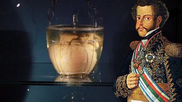 Coração de D. Pedro I e pintura do imperador - Reprodução/Vídeo/Youtube e Domínio Público