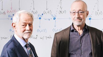 Robert Wilson (esq.) e Paul Milgrom (dir.), vizinhos e vencedores do prêmio - Divulgação / Universidade de Stanford