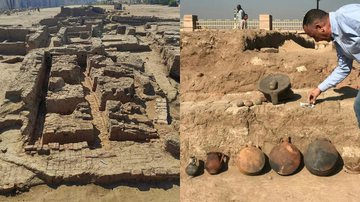 Registros da cidade romana encontrada - Ministério das Antiguidades do Egito
