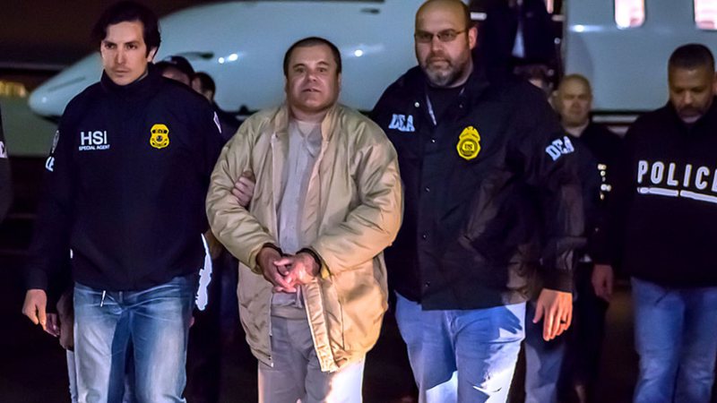 'El Chapo', o narcotraficante, sendo preso - Getty Images