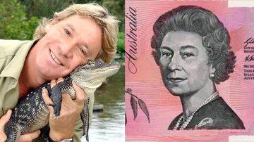 Montagem de Steve Irwin com cédula contendo rosto de Elizabeth II - Reserve Bank of Australia / Getty Images