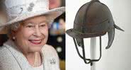 Rainha Elizabeth II e capacete da coleção - Getty Images / Royal Armouries Collections