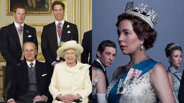 A realeza britânica no real e ficção - Getty Images e Divulgação/Netflix