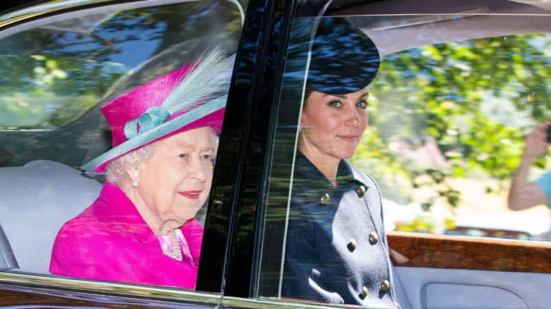 A rainha Elizabeth e Kate Middleton em 2019