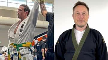 Mark Zuckerberg e Elon Musk usando kimonos, vestimenta padrão do jiu-jitsu brasileiro - Divulgação / Redes sociais