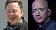 Elon Musk (à esqu.) e Jeff Bezos (à dir.) - Getty Images