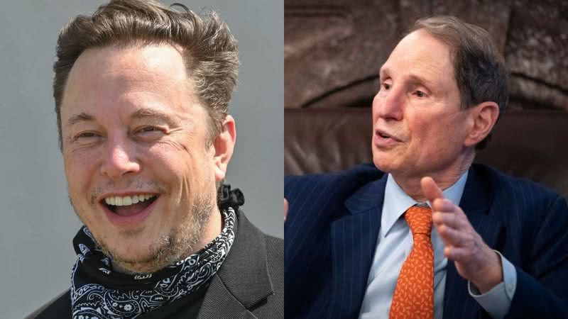 Elon Musk e o senador Ron Wyden - Getty Images