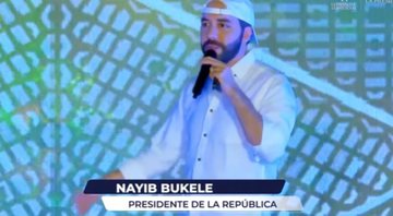 Presidente de El Salvador, Nayib Bukele, faz anúncio da "cidade Bitcoin" durante evento - Divulgação/Youtube/Secretaría de Prensa El Salvador