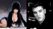 Elvira, a Rainha das Trevas (à esqu.) e Elvis Presley (à dir.) - Divulgação/NBC Productions e Reprodução/Vídeo