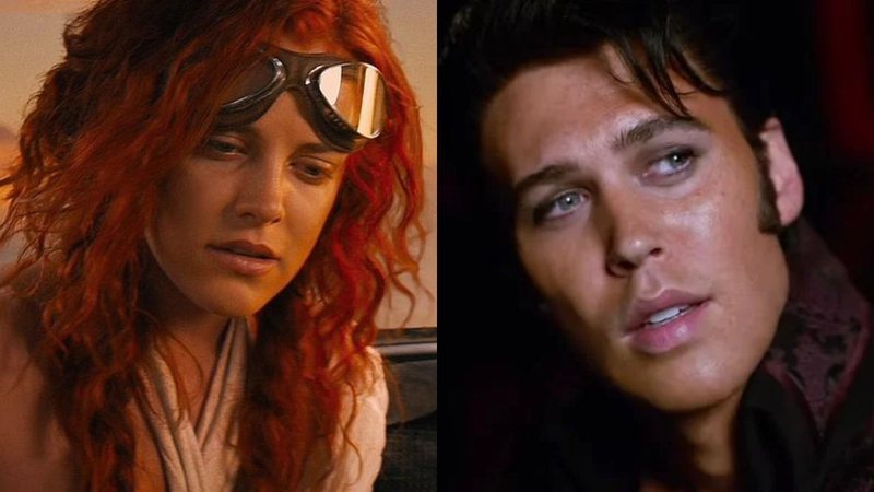 Riley Keough em “Mad Max: Estrada da Fúria” e Austin Butler em "Elvis" - Divulgação/Warner Bros
