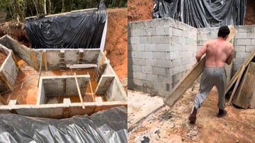 Imagens da construção do bunker de André Luiz - Reprodução/TikTok/@ninjaflowoficial
