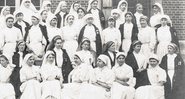 Enfermeiras no internato Jean-Baptiste de la Salle, em Rouen, França - Divulgação/ Imagens Europeana