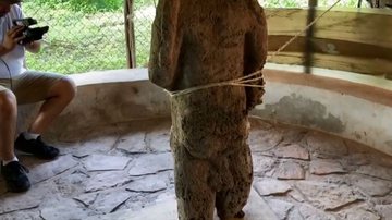 Escultura em tamanho humano retrata figura masculina - Divulgação / Vídeo / G1