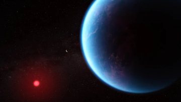 Representação do exoplaneta K2-18 b, segundo dados científicos - Reprodução / Nasa