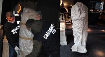Fotografias da estátua encontrada - Ministério da Cultura Italiano