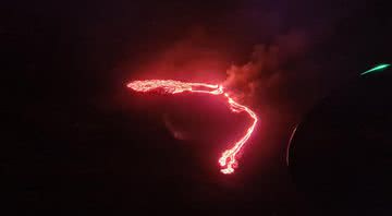 Imagens do vulcão em erupção - Divulgação/Icelandic Meteorological Office
