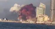 Momento da explosão em Beirute, capital do Líbano - Divulgação - Youtube