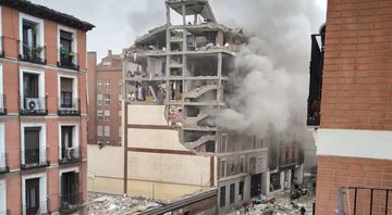 Imagem da explosão no prédio em Madri - Divulgação