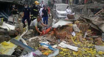 Imagem registra escombros da explosão - Divulgação / Twitter / ShamshadNews