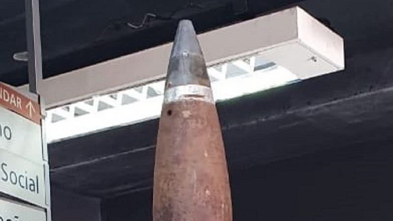Parte do explosivo encontrado em Olaria - Divulgação/ PMRJ