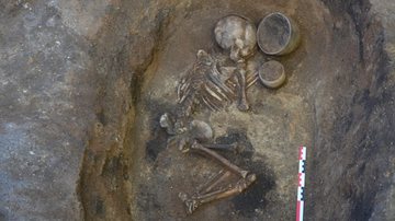 Um dos esqueletos estudados pela equipe de pesquisa - Divulgação / Svetlana Sharapova / Universidade Johannes Gutenberg Mainz (JGU)