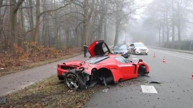 Estado da Ferrari após o acidente
