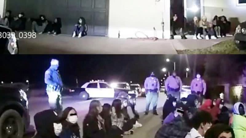 Pessoas presas após uma festa ilegal nos EUA - Divulgação/Departamento de Polícia da Califórnia