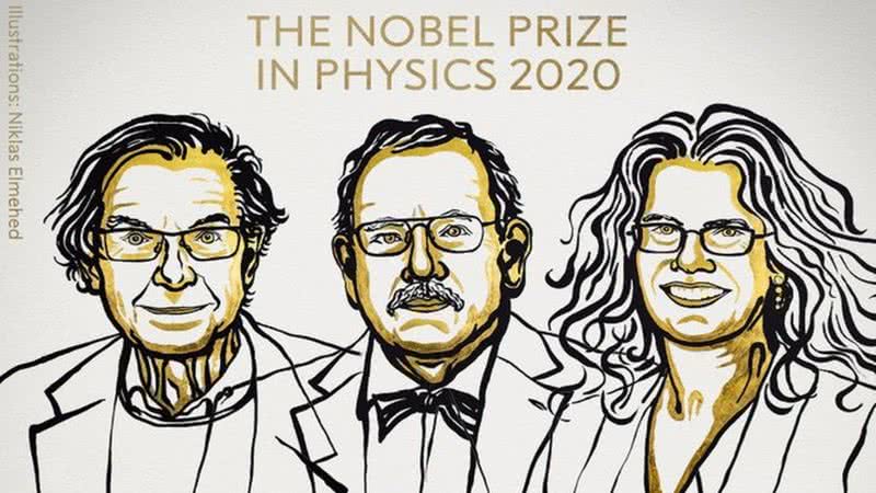 Ilustração de Niklas Elmehed para o Prêmio Nobel de Física 2020 - Divulgação / Twitter / NobelPrize