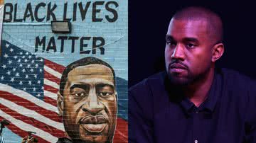 Pintura em homenagem à George Floyd, assassinado por violência policial, e Kanye West - Getty Images