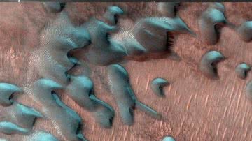 Foto capturada pela Nasa durante exploração em Marte - Divulgação/NASA/JPL-Caltech/University of Arizona