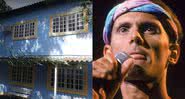 Imagem da casa que abrigou a Sociedade Viva Cazuza, ao lado de uma fotografia do cantor carioca - Google Maps / Divulgação