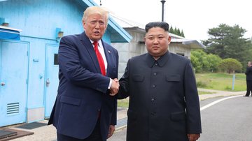 Donald Trump em reunião com Kim Jong-Un - Getty Images