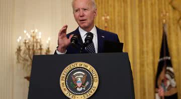 Joe Biden durante coletiva - Getty Images