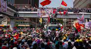 Protestos que ocorreram em fevereiro em Mianmar - Getty Images