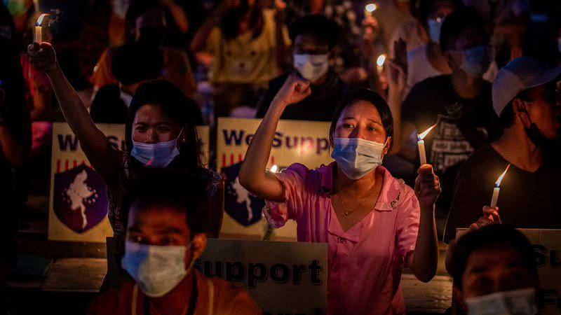 Protestos em Mianmar - Getty Images