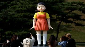 Boneca de Round 6 em exposição na Coréia do Sul - Getty Images