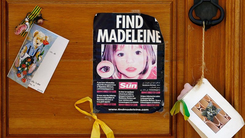 Cartaz sobre o desaparecimento de Madeleine McCann