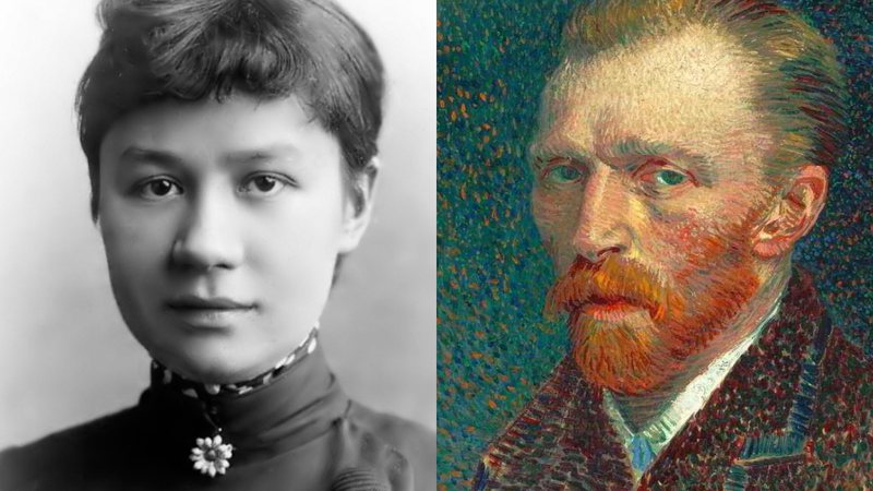 Johanna Bonger (à esqu.) e Van Gogh (à dir.) - Domínio Público