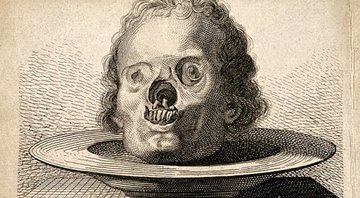 Gravura da cabeça de uma pessoa desfigurada pela sífilis - Wellcome Collection / Domínio Público