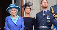 Elizabeth II, Meghan Markle e Harry durante aparição pública em 2018 - Getty Images