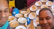 Imagens do homem com todos os pratos de massa - Divulgação/ @jc_apoloniopinturas