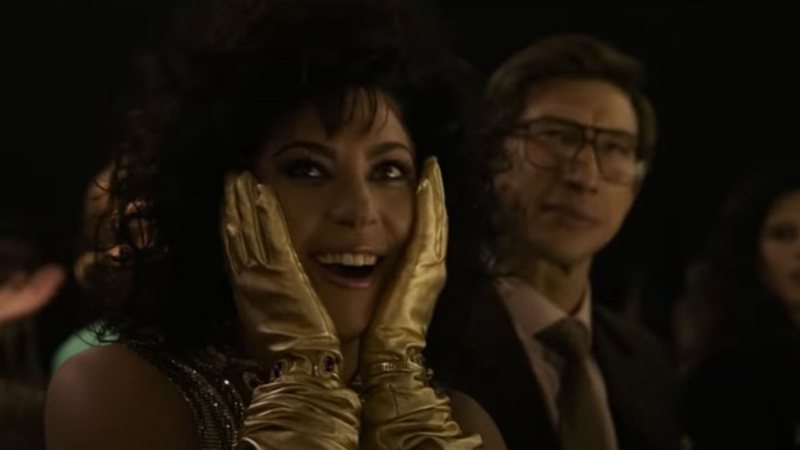Lady Gaga e Adam Driver como Patrizia Reggiani e Maurizio Gucci em 'House of Gucci' - Divulgação/Youtube/Silverbird Film Distribution