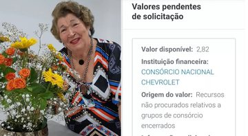 A aposentada Antonia Campos e a consulta no Banco Central - Arquivo pessoal