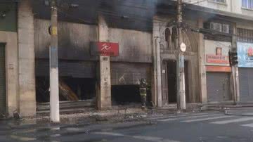 O local alvo do incêndio - Reprodução/TV Globo