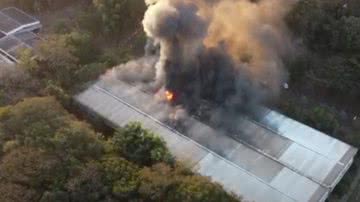 Incêndio na Unesp de Rio Claro, em São Paulo - Divulgação / Youtube / TV Claret
