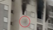 Momento em que homem cai do 11º andar de prédio em chamas - Reprodução/Video