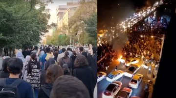 Trechos de vídeos mostrando protestos - Divulgação/ Youtube/ CNBC